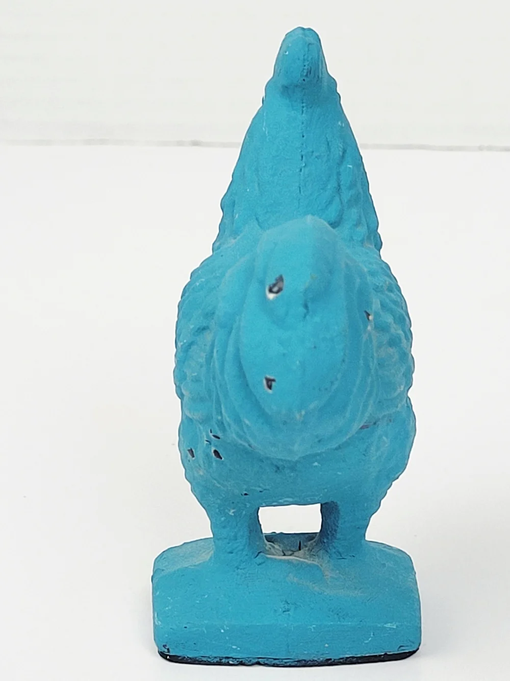 2~Vtg Cast Iron White Chicken/Hen Trinket Box~Blue Rooster~Rustic Farmcore